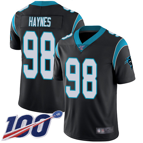 Carolina Panthers Limited Black Youth Marquis Haynes Home Jersey NFL Football #98 100th Season Vapor Untouchable